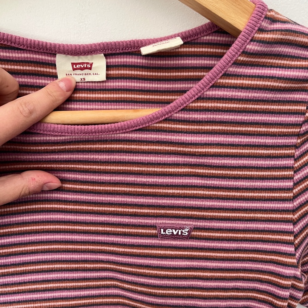 LEVIS Women Striped T-shirt Size Xs - Picture 2 of 5